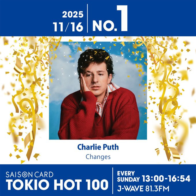 山下達郎『MOVE ON』初登場でTOP10入り！1位はCharlie Puth『Changes』【最新チャート】