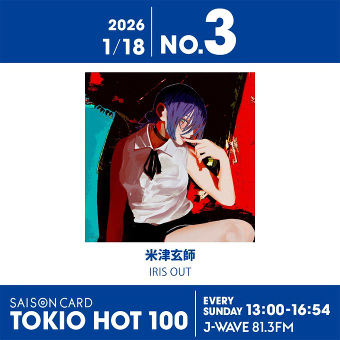 米津玄師『IRIS OUT』TOP3入り！ HANAも上位キープ、首位はBruno Mars