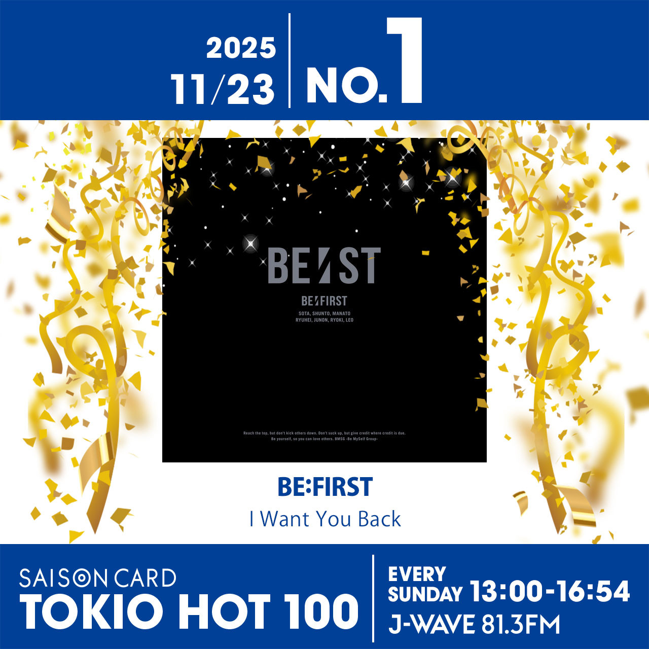 BE:FIRSTが3回目の1位を獲得！ 米津玄師, 宇多田ヒカル『JANE DOE』がトップ10返り咲き【最新チャート】 | J-WAVE NEWS